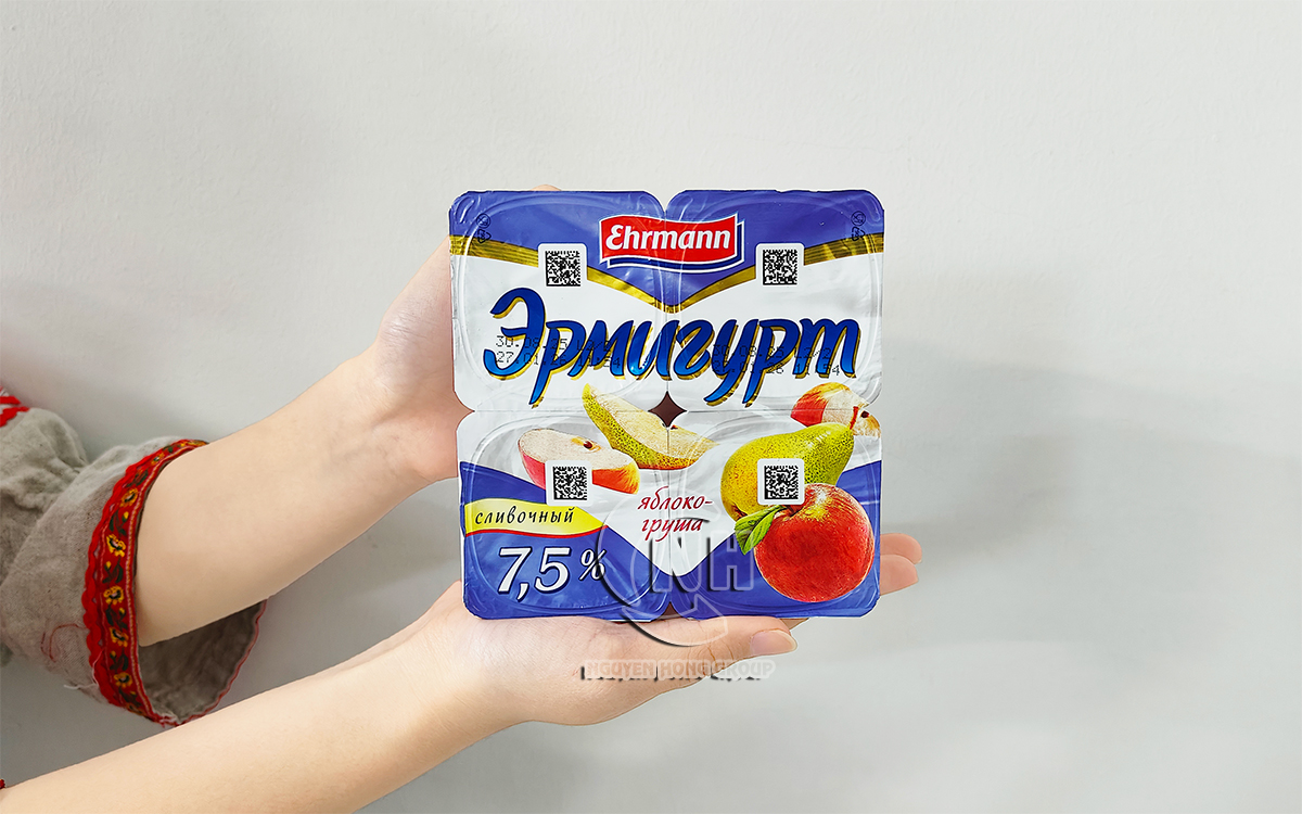 Sữa chua Ermigurt vị táo và lê 7,5%