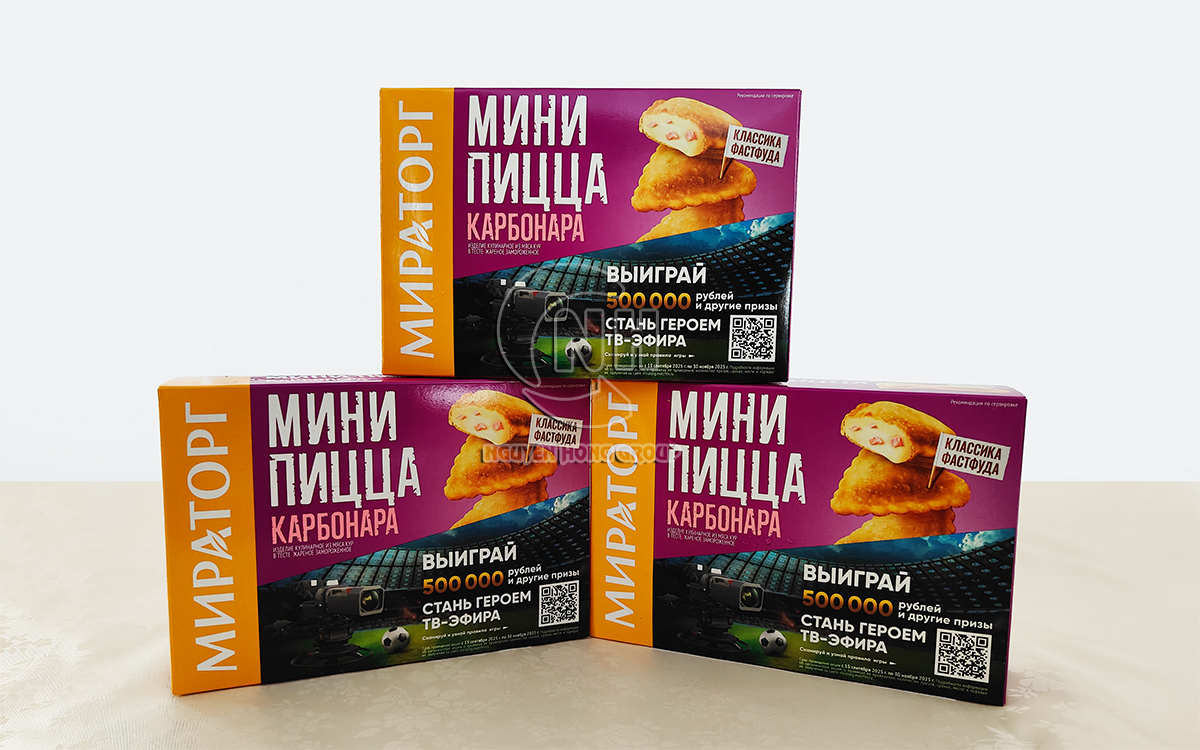 Bánh pizza mini nhân carbonara Miratorg