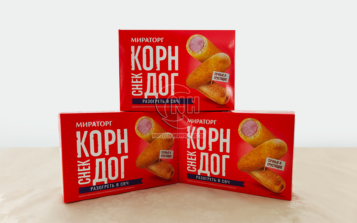 Xúc xích gà bọc bột chiên Miratorg