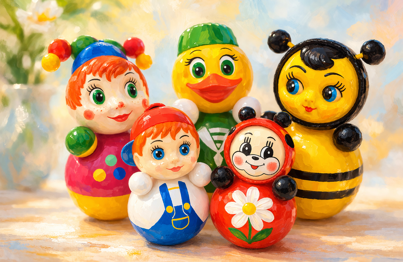 Lật đật Nga sơn dầu