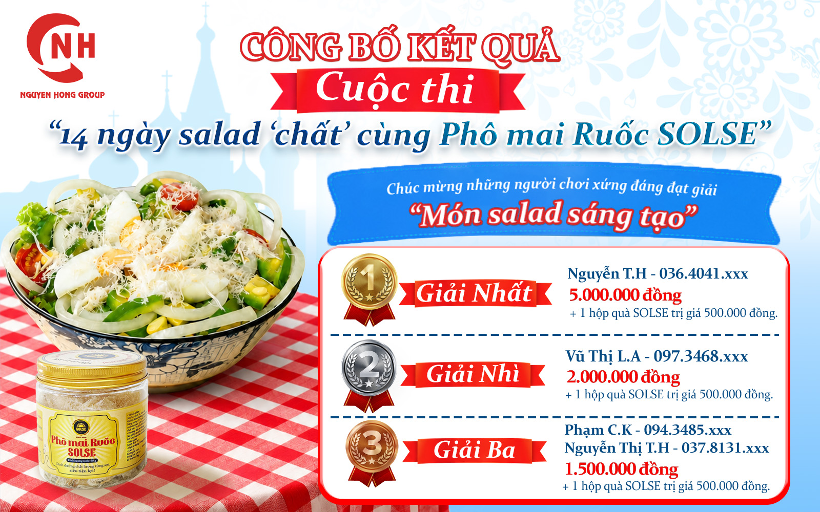 Công bố kết quả cuộc thi "14 ngày salad 'chất' cùng Phô mai Ruốc SOLSE"